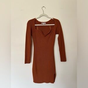 HYFVE Rust Bodycon fitted Dress, size M